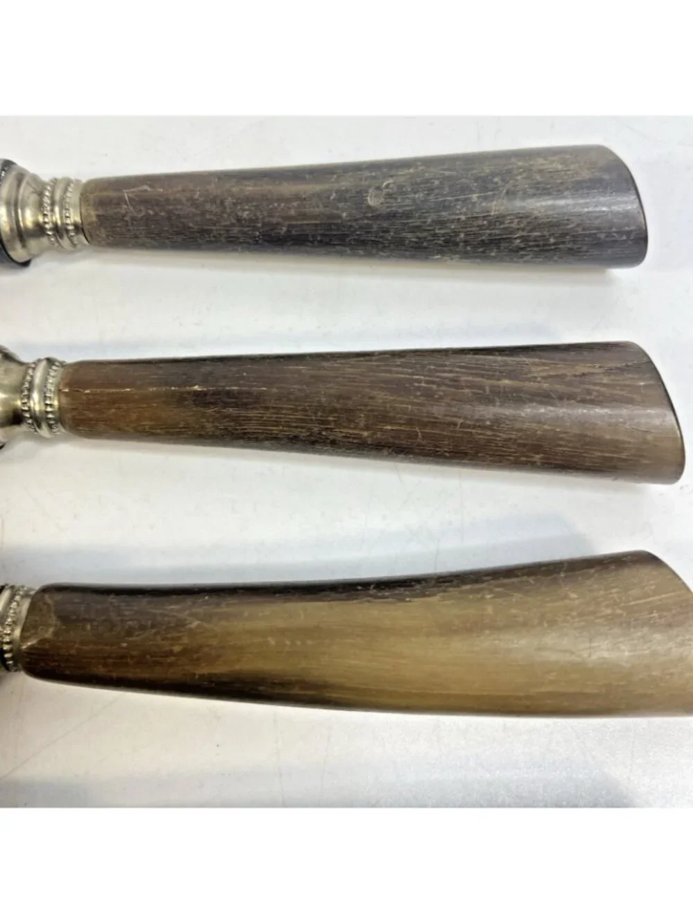 Antique  JA Henckels Solingen Germany Horn Handle Dinner Knives Set Of 4 Carbon